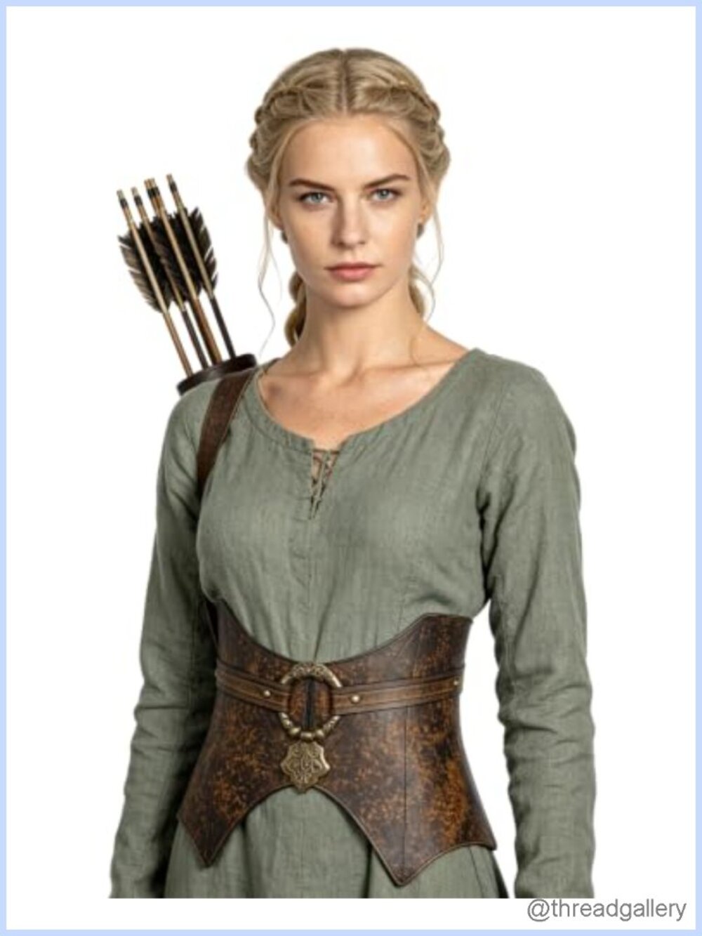 Wide Faux Leather Corset Belt Renaissance Waist Cincher Adjustable Costume